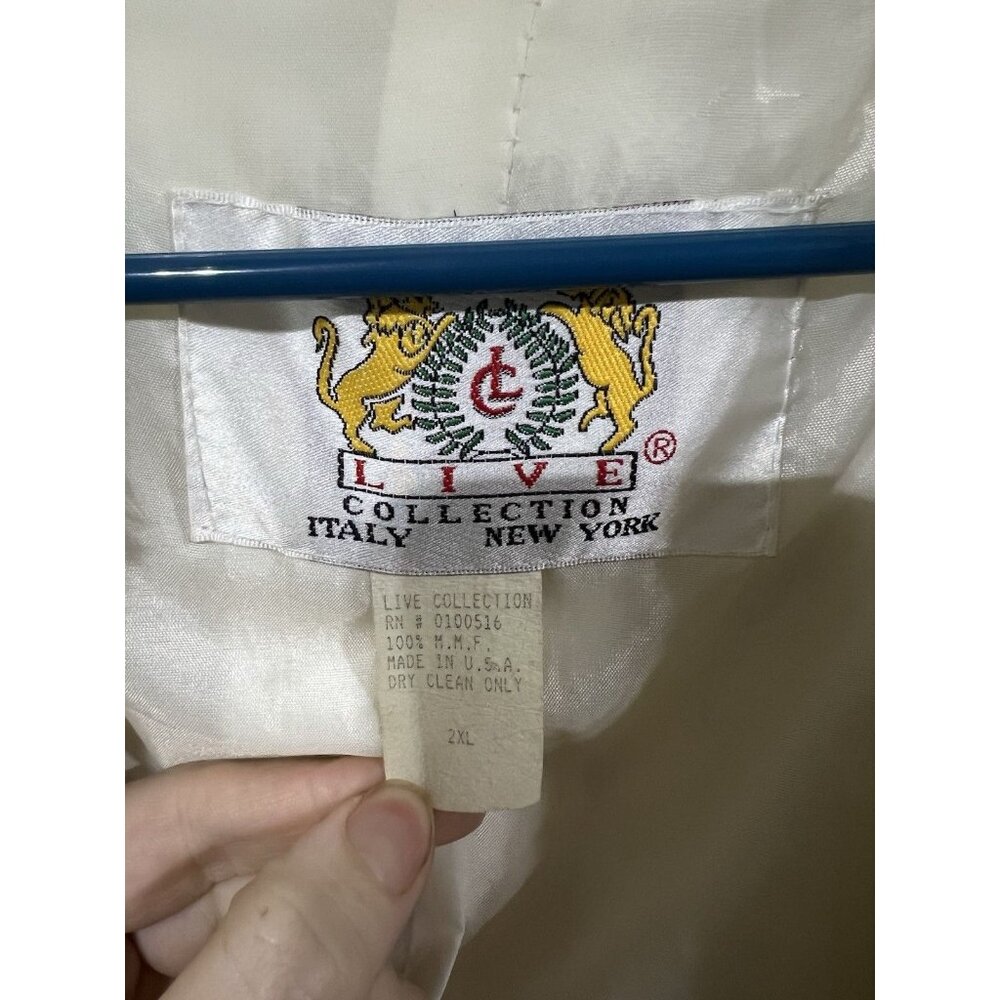 Vintage Christian LaCroix Full Length Faux Fur Cream Jacket Mob Wife 2XL - Picture 5 of 10